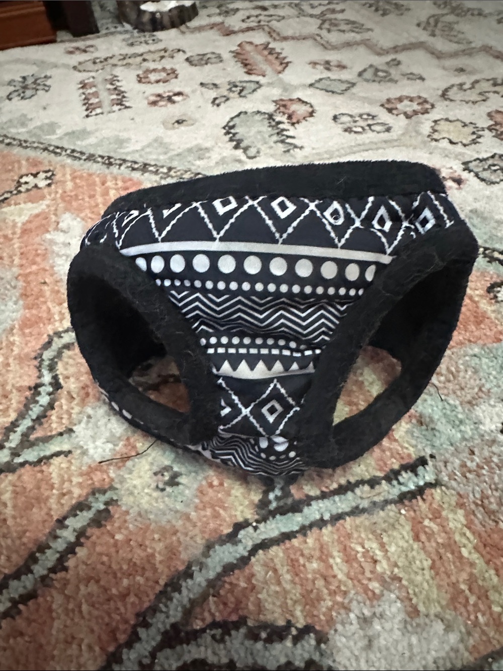 Black Tribal Pattern Soft Dog Harness Vest